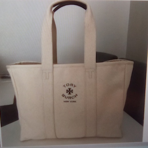 Tory Burch Canvas Tote NWOT - Picture 1 of 10